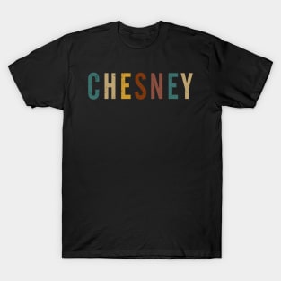 Graphic Colorful Chesney Name Birthday 70s 80s 90s T-Shirt